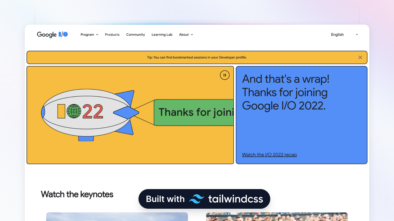 Showcase Example Google I O Tailwindcss Tailwindcss