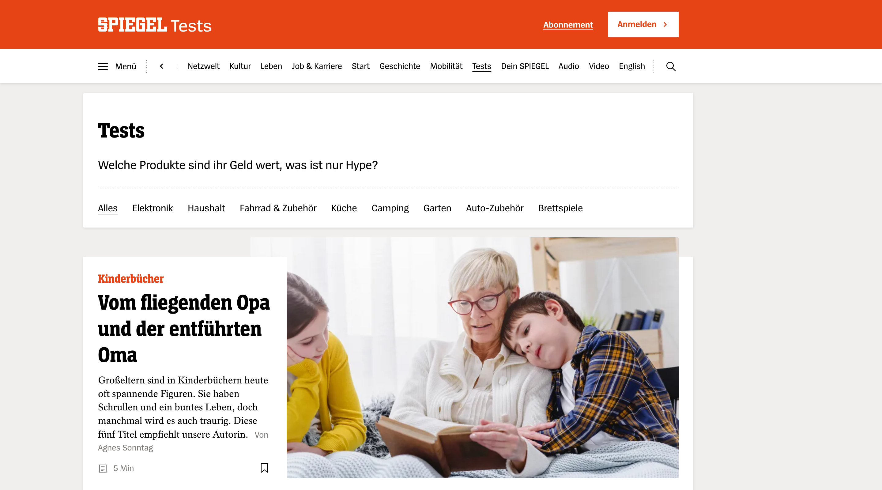 Showcase Example: Der Spiegel - Tailwind CSS