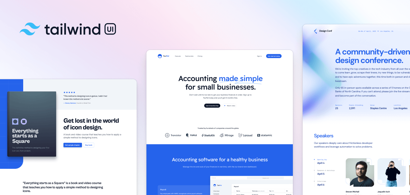 Tailwind UI templates available now.